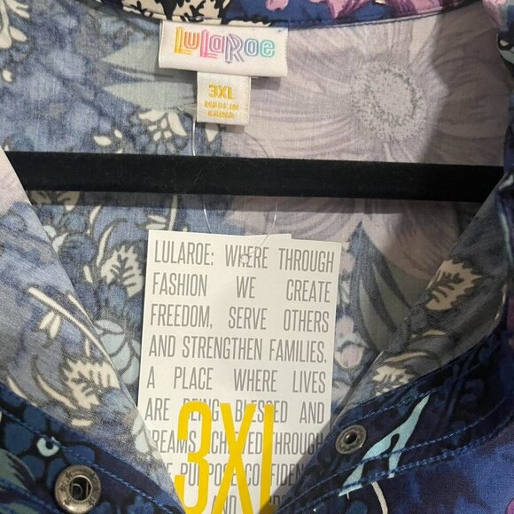 Blue And Purple Paisley Button Up - Picture 3 of 3